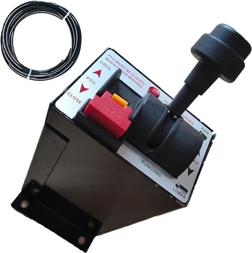 Wryxia PTO Control Valve Set for Dump Pump, PTO Switch Dual Valve Air Kit With Kickout, Pneumatic Control for Dump Truck Tipper (Valve+Console Tower+10m Air Tube), Black