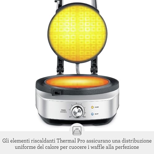 Sage - The No-Mess Waffle - Cialdiera, Waffle Macchina - Ferro per Waffle - Acciaio Inox Spazzolato - 3