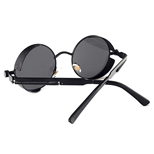 kachawoo Retro Round Sunglasses for Men Gift Women Metal Frame Sun Glasses Steampunk3