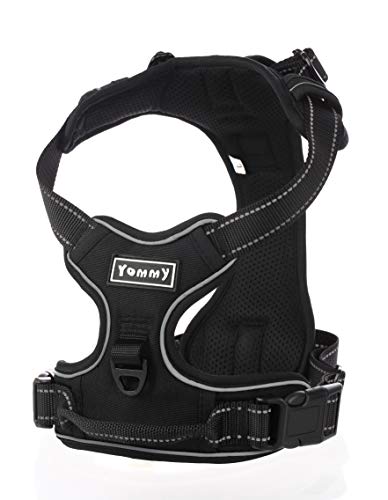 Yommy Harnais Chien Anti-Tire en Lignes reflecantes Gilet rembourré réglable avec poignée et Attache