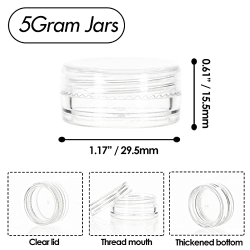 ZEJIA Sample Containers, Tiny Sample Jars with Lids, 5 Gram Cosmetic Containers with lids, Clear Lip Balm Containers (50 Pieces)2
