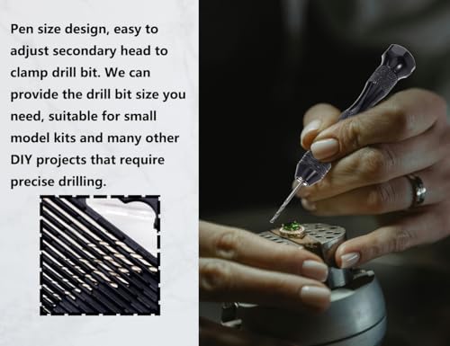 Lhbwhiz 21 Stück Handbohrer Set,Mini Bohrmaschine Pin Vise,Spiralbohrer Bit,Twist Hand Drill,Mini Bohrer,holzbohrer,für Model Making,DIY Drilling,Metal Wood Handbohrmaschine(Schwarz,0.3-1.6 mm)