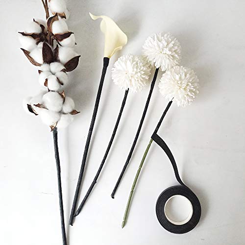 Black Floral Tape 3 roll 1/2-inch by 30 Yard for Floral Arranging Bouquet Stem Wrap Craft Projects Corsages, Wedding Bouquet - Thumbnail 7