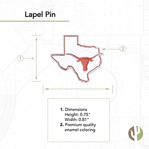 Image of Desert Cactus University of Texas Austin Lapel Pin UT Austin Longhorns Logo Enamel Made of Metal for Blazers, Bags and Jackets