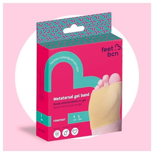 feet bcn Banda Metatarsal con Gel en el Antepié. Con Almohadilla de Gel. Alivia el Dolor y Protege la Zona Plantar. Talla L: EU 41-44. 1 par.