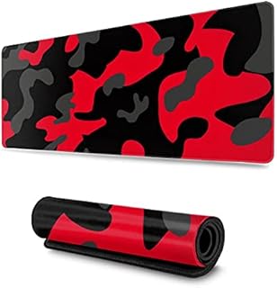 Echoserein Red and Black Camo Camouflage Gaming Mouse Pad Large XL Long Extended Pads Big Mousepad Keyboard Mouse Mat Desk Pad Home Office Decor Accessories for Computer Pc Laptop