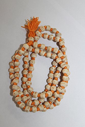Is4A Hare Rama Hare Krishna Tulsi Holy Basil Japa Mala 108-1 8Mm Beads Tulsi Mala With Gomukhi Japa Bag (Orange Knotted) #TOP1