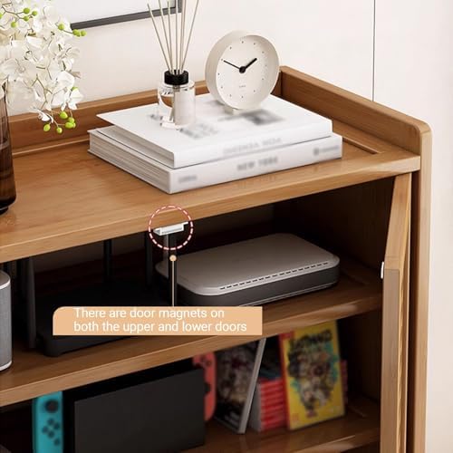 Adjustable WiFi Router Storage Cabinet with Shelves & Doors - Ideal Home Network Organizer, Stylish & Functional for Cable Management & Device Storage
