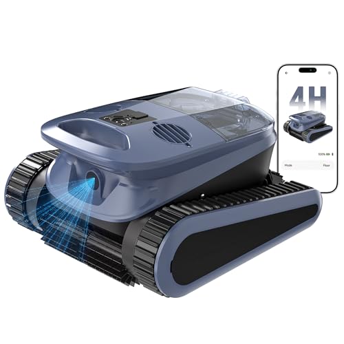 (2026 New) Robotic Pool Cleaner – SAT40 Cordless Pool Vacuum, 2 Brushes&Motors, Enhanced Waterline Care, Smart Wavepath Navigation, 240-Min Runtime, Pool Robot for Inground Pools up to 3,230 Sq.ft