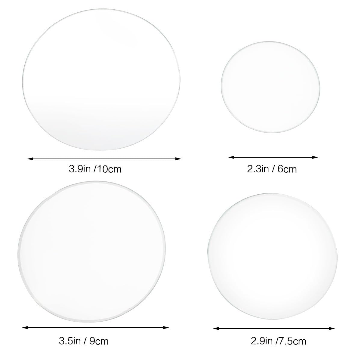 4 Pièces Verre De Montre Regarder La Chimie Du Verre Équipement De Verre De Chimie Plat D'évaporation En Verre Gobelet En Verre Avec Couvercle Épaissir Petite Montre Un Verre
