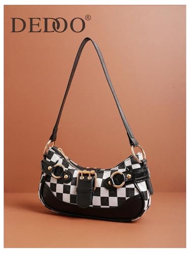 Image of GORGLITTER Women's Y2k Shoulder Bag Buckle Western Vintage Hobo Pu Leather Handbags with Coin Purse