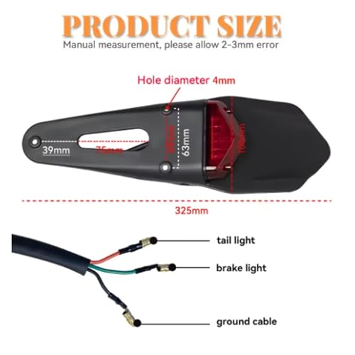 Luz trasera para motocicleta Enduro que mejora la visibilidad en guardabarros Honda 5