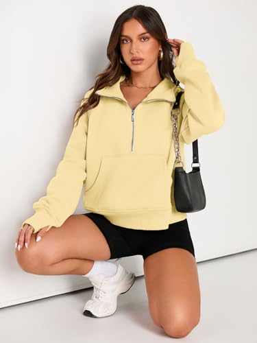 Image of AUTOMET Womens Sweatshirts Half Zip Cropped Pullover Fleece Quarter Zipper Hoodies 2026 Fall Fashion Outfits Clothes