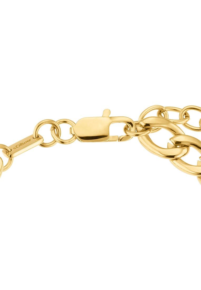 s.Oliver Armband Edelstahl Herren Armschmuck, 19+3 cm, Gold, Kommt in Schmuck Geschenk Box, 2038009