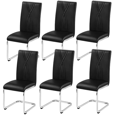 Yaheetech Modern Faux Leather Dining Chairs Set Cover