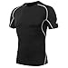 AMZSPORT Maglietta a Compressione da Uomo a Maniche Corte Funzionale T-Shirt Cool Dry Training Running Top