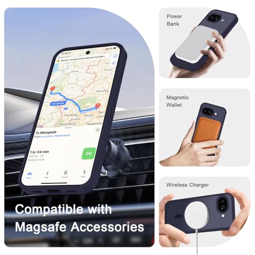 Image of for Google Pixel 10a Case, Matte Magnetic Phone Cover [with 1 Screen Protector] [Support for MagSafe] [Shockproof Military Grade Protection] Translucent Frosted Back, Deep Purple