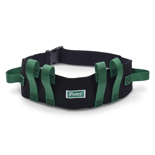 Posey 6537Q Transfer Belt, Black with Green Economy Model – Extra-Wide Soft Nylon – Washable...