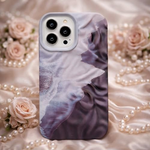 Image of COVERLY for iPhone 15 3D Luxury Rainbow Smoky Wavy Phone Case,Premium Texture Trendy Retro Cute Multi Color Artistic Cool Design -Aesthetic Pastel Shades Love Heart Princess Cover for Apple iPhone 15