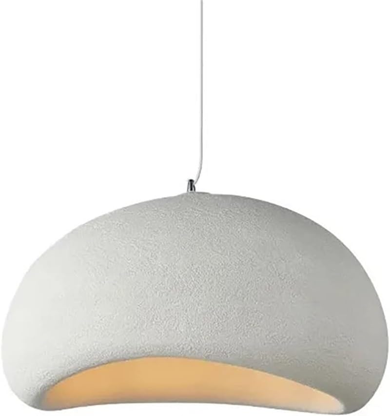 Lustre blanc suspension japonaise en résine Wabi-sabi pour chambre salon et îlot de cuisine