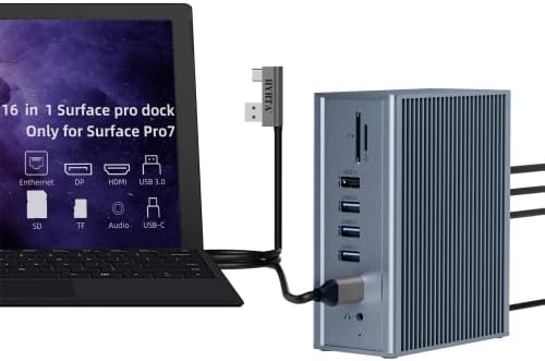 Amazon Com Surface Pro 7 Docking Station 16 In 2 Hyrta 4k Triple Display Surface Pro 7 Usb C Hub Surface Pro 7 Dock With Dual Hdmi Adapter 4k 60hz Dp 4k 60hz Dp 60w Pd 7 Usb Ports Rj45