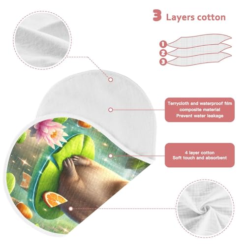 Capybara Rainbow Baby Burp Cloths Burp Cloth Rags Cotton Burp Clothes Absorbent Muslin Burp Cloths Soft for Newborn Girl Unisex Boy 1 Pack 22x11 Inches3