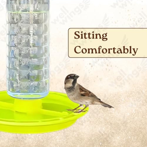 Image of 2-Pack Bird Water Station - Keep Wild Birds Hydrated with Constant Fresh Water | Easy-to-Fill Hanging Waterer with Circular Drinking Tray | Perfect for attracting Sparrows