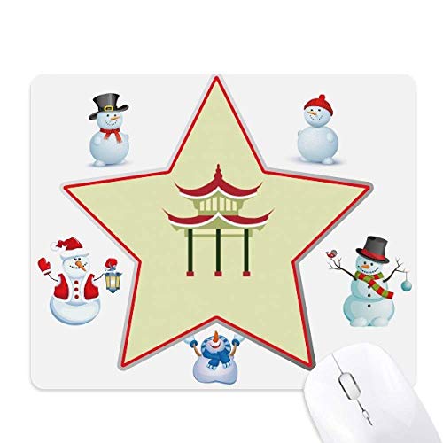 Tapis de souris bonhomme de neige et pavillon Chine, une idée cadeau originale