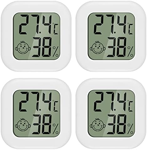 PAIRIER Luftfeuchtigkeitsmesser Thermometer Hygrometer Innen Digital | Mini LCD Thermometer Hygrometer Gauge für Babyzimmer Seniorenzimmer Arbeitszimmer Weinkeller usw