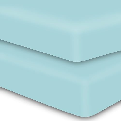 Miniatura 8 de MOONQUEEN Juego de 2 sábanas bajeras para cuna, microfibra suave y transpirable para niños y niñas, se adapta a colchones de cuna de tamaño estándar