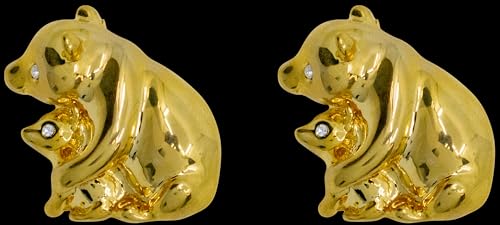 Image of Set of 2 Brooch Lapel Pins With Rhinestones