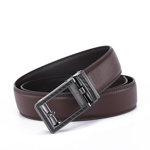 Men's Automatic Buckle Belt Pin Buckle Hollow Two Layer Leather Fashion2
