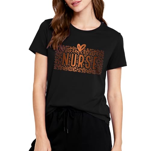 Image of Women Nurse Shirts Nursing Life Letter Short Sleeve Register Nurses Inspirational Tee