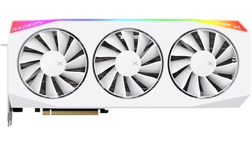 Image of XFX Mercury AMD Radeon RX 9070XT OC Gaming White Edition with RGB 16GB GDDR6, HDMI 3xDP, RDNA 4 RX-97TRGBBW9, Graphics Card, Compatible with Desktop PCs