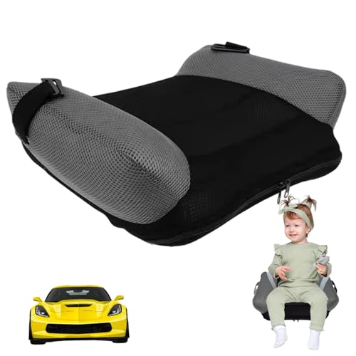 Asiento elevador inflable para niños, elevador portátil sin respaldo con hebilla y bolsa de transporte, asiento inflable para niños para viajes