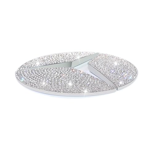 Image of Car Front Sign Rhinestone Decal Cover Fit for Mercedes Benz Bling Accessories Compatible A Class B Class C Class E Class CLS CLA GLA GLK ML GL Men's and Women's (Former Logo A Style)