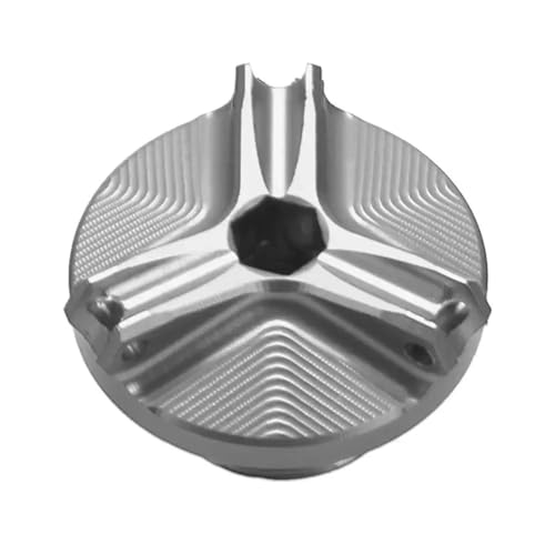 Tapón de aceite CNC para Yamaha Tenere 1200 que ofrece máxima protección al motor en gris