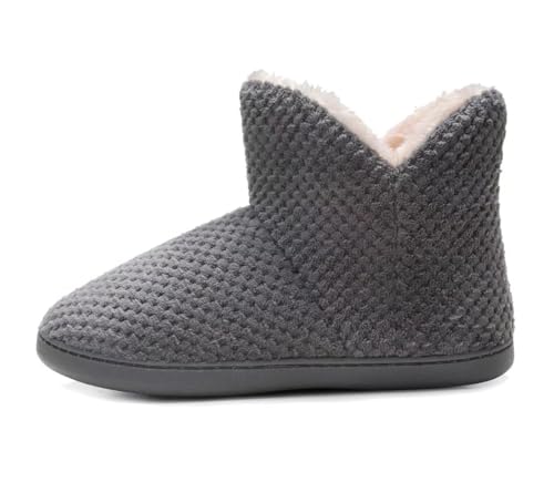 Women's furry Bootie Slippers Comfy Warm House Slippers with Plush Faux Fur Lining Outdoor Indoor2