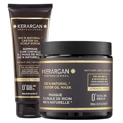 Kerargan - Duo Anti-Chute Masque et Gommage à l'Huile de Ricin Po...