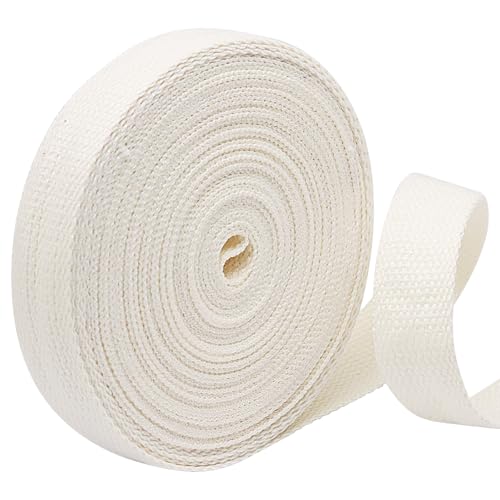 Biaungdo 1 Inch 12 Yards Cotton Webbing Straps Natural