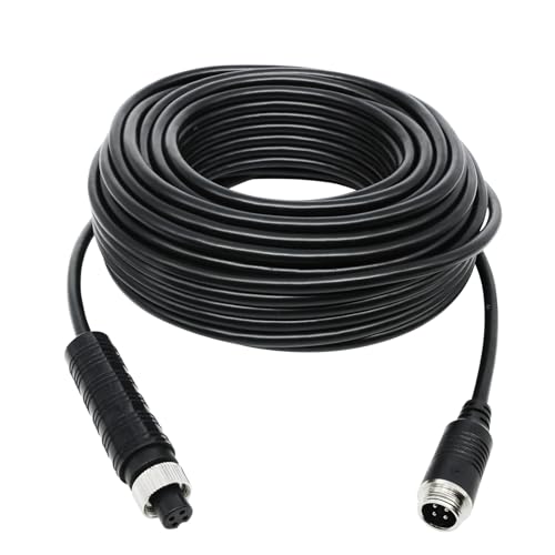 4 Pin Camera Extension Cable for Backup Camera, Aviation Extension - Waterproof Video Power Cord for RV Truck Trailer Bus - Shielded Pure Copper Wire