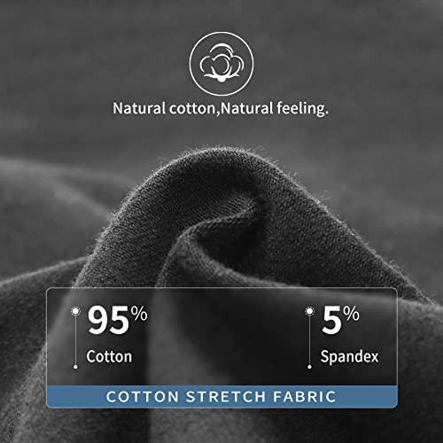 Popkok Mens Underwear Cotton Boxer Briefs With Fly 5 Pack(Medium, Black) #TOP3