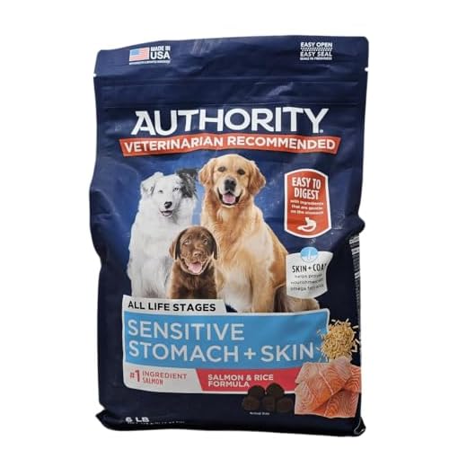 Authority Sensitive Stomach and Skin Salmon Rice Formula Dry Dog Food, 6 Pound Bag