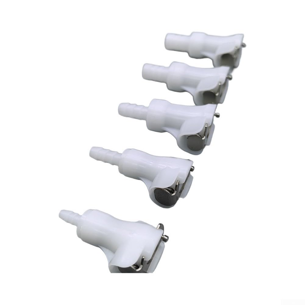 5 paia di raccordi a scollegamento rapido per tubi flessibili, connettori maschio femmina da 0,6 cm, inserti per valvola di intercettazione in plastica, 80 PSI per la produzione di birra