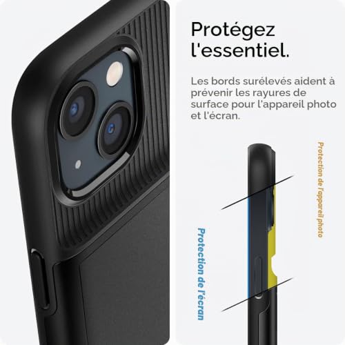 Coque Spigen Slim Armor CS iPhone 13 Noir antichoc double couche - 6
