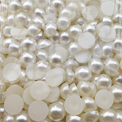 Image of Diy Crafts 15593 Half Round Imitation Pearl Beads 3-20mm Acrylic Flatback Loose Beads for Jewelry Making Decoration, 5mm 500 Piece (Multicolor)