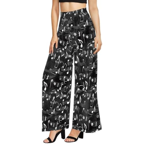 Hibiscus Women's High Waist Wide Leg Pants Almond Blossom Stretchy Pants Yellow Sunflowers Lounge Pant Trousers