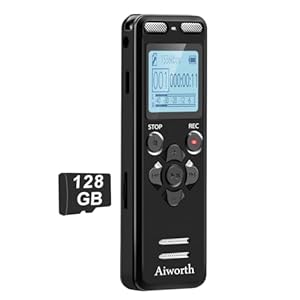 136GB Digital Voice Recorder Voice Activated Recorder for Lectures Meetings – aiworth 9860 Hours Sound Audio Recorder Dictaphone Recording Device with Playback,MP3 Player,Password,Variable Speed.