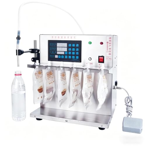 Llenadora de bolsas con boquilla de 6 cabezales con control digital para medir dosis exactas