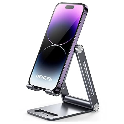 UGREEN Mobiltelefon Hållare Fällbart och Justerbart Telefonhållare Stativ Kompatibel med iPhone 13 Pro Max Mini 12 11 X Se 8 7 Galaxy S21 Ultra S20 Note20 Redmi Note 10 Pro
